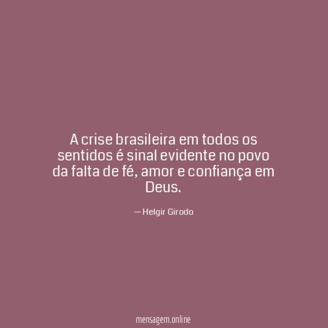 A crise brasileira em todos os sentidos é