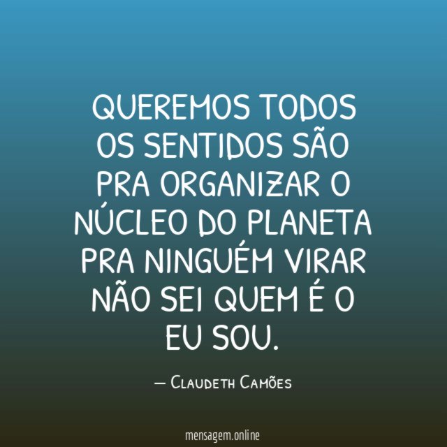 Queremos todos os sentidos são pra organizar