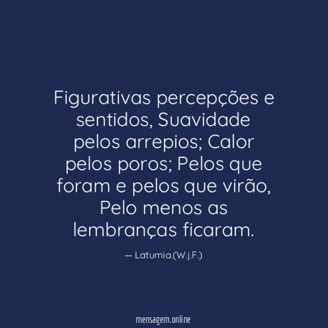 Figurativas percepções e sentidos