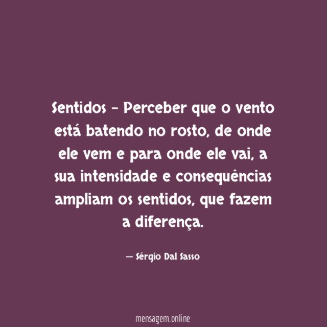Sentidos - Perceber que o vento está batendo no rosto