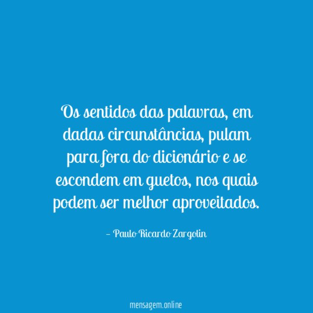 Os sentidos das palavras