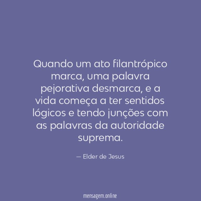 Quando um ato filantrópico marca