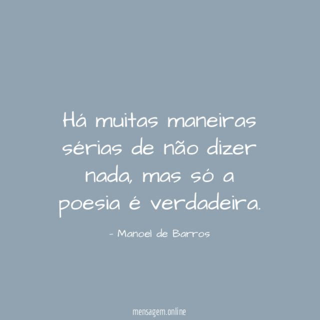 Há muitas maneiras sérias de não dizer nada