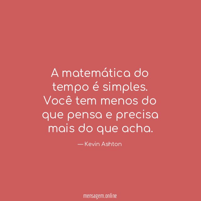 A matemática do tempo é simples