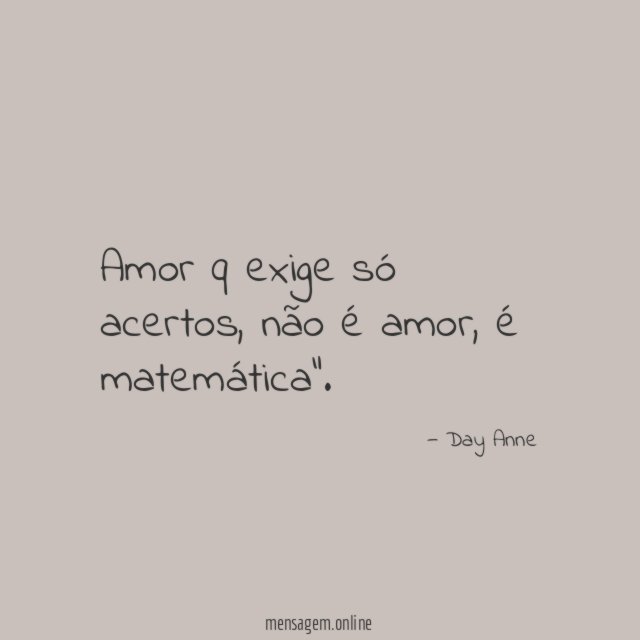 Amor q exige só acertos