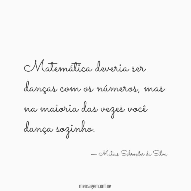 Matemática deveria ser danças com os números