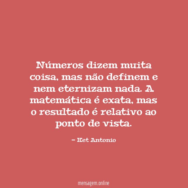 Números dizem muita coisa
