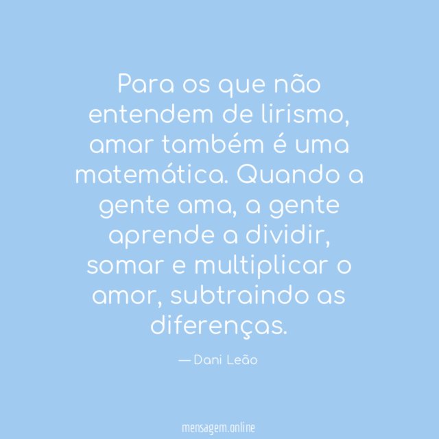 Para os que não entendem de lirismo