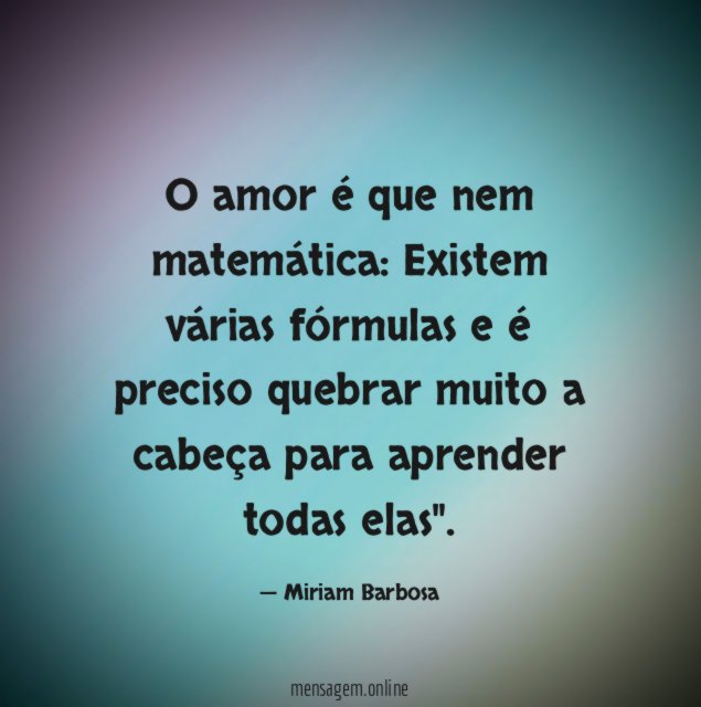 O amor é que nem matemática