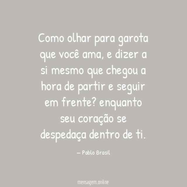 Como olhar para garota que você ama
