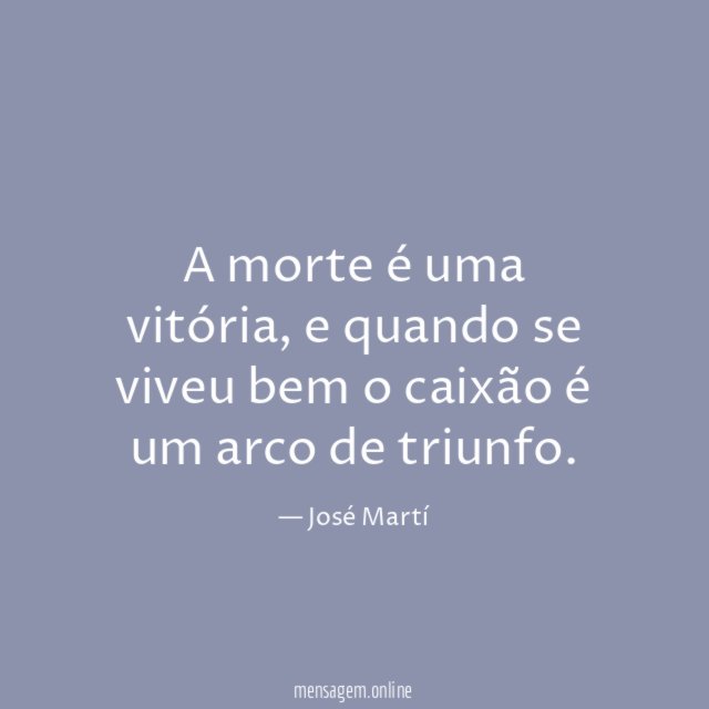 A morte é uma vitória