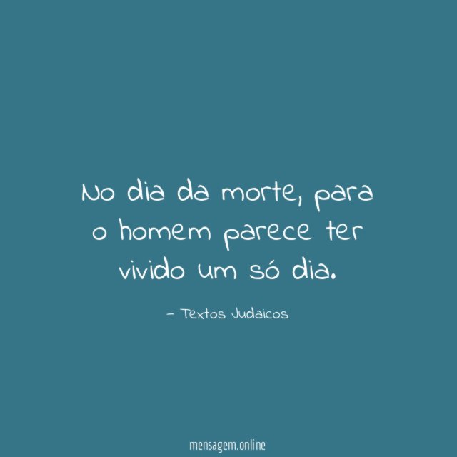 No dia da morte