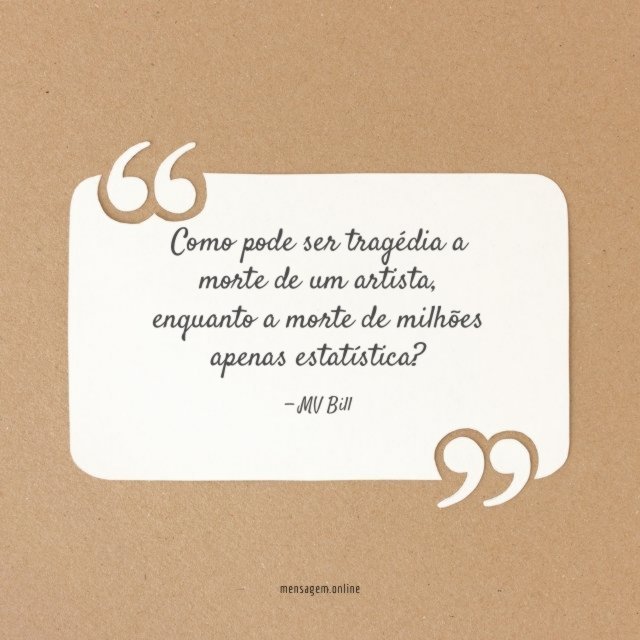 Como pode ser tragédia a morte de um artista