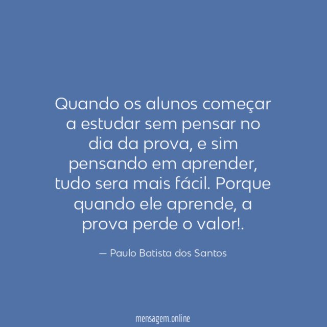 Quando os alunos começar a estudar sem pensar