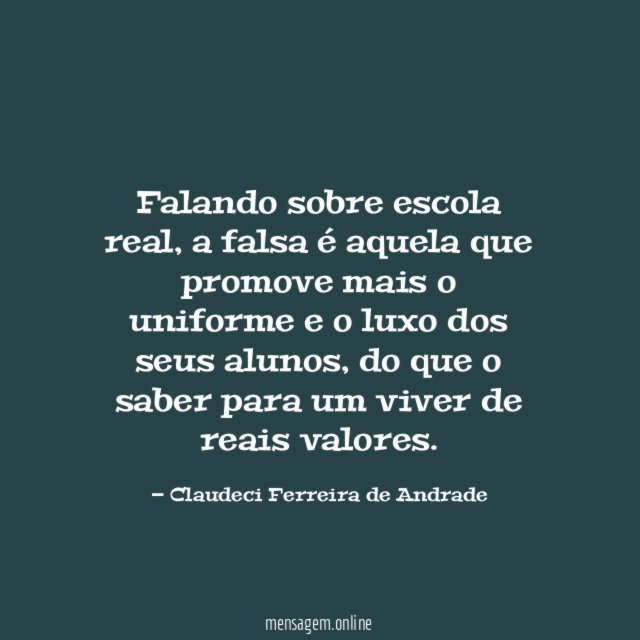 Falando sobre escola real