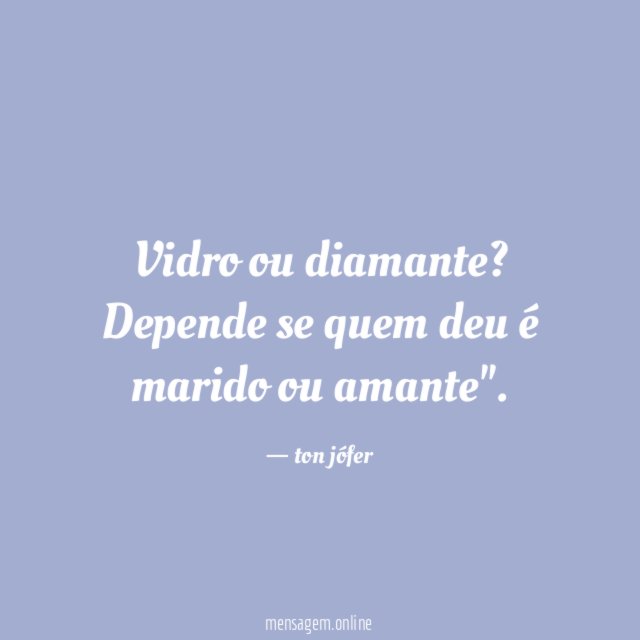 Vidro ou diamante
