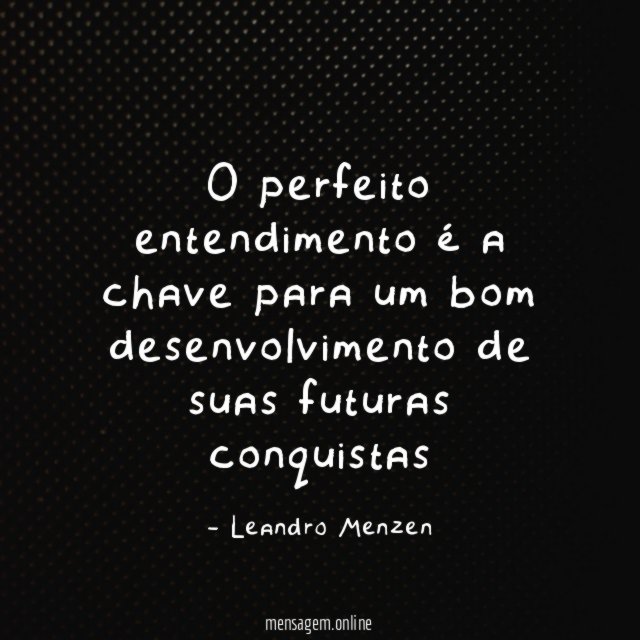 O perfeito entendimento é a chave para um