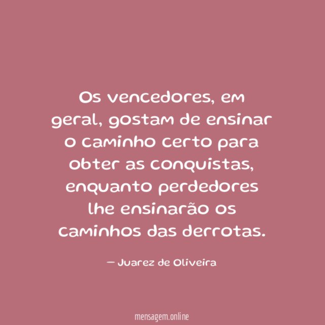 Os vencedores