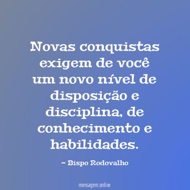 Novas conquistas exigem de você um novo nível