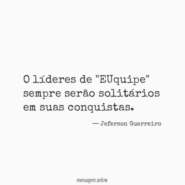 O líderes de "EUquipe" sempre serão solitários em