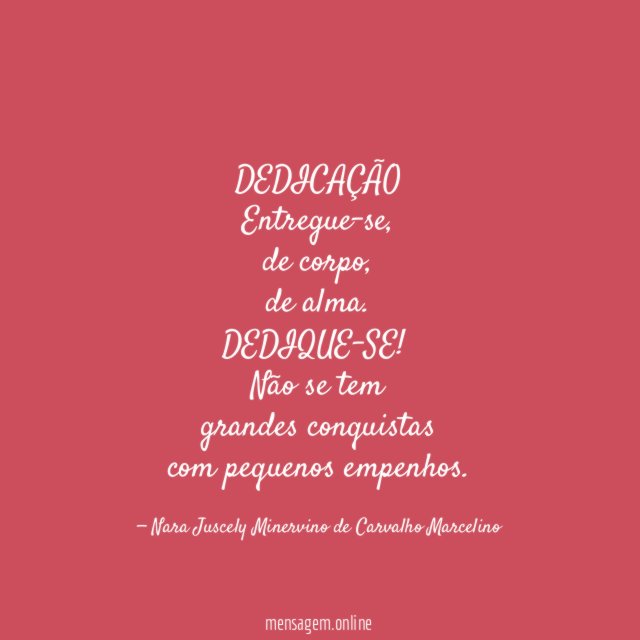 DEDICAÇÃO