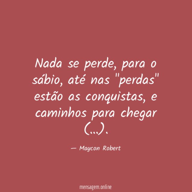Nada se perde