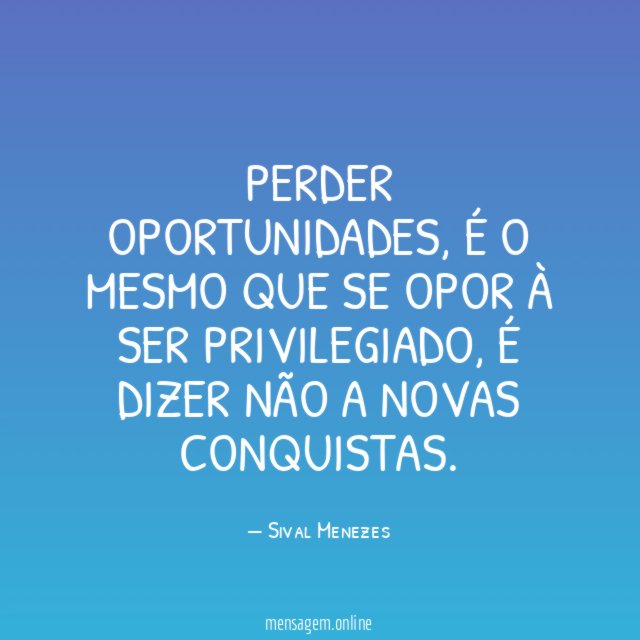 PERDER OPORTUNIDADES