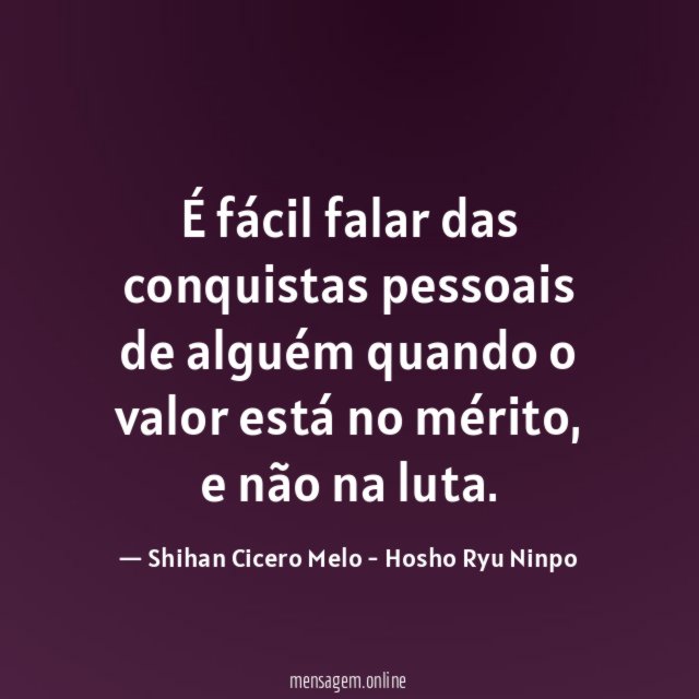 É fácil falar das conquistas pessoais de alguém