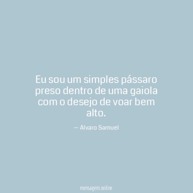 Eu sou um simples pássaro preso dentro de