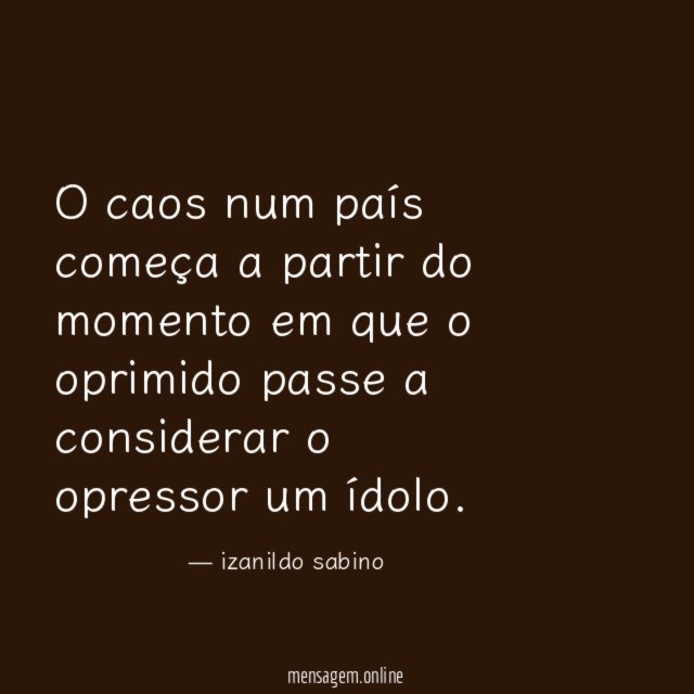 O caos num país começa a partir do
