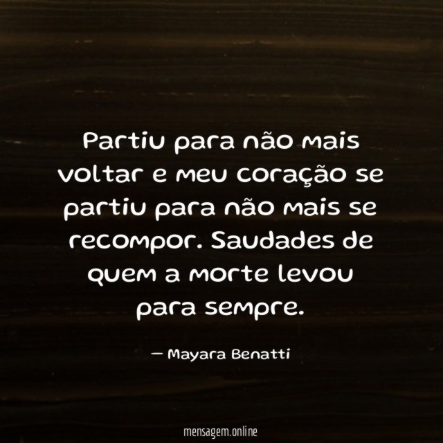 Partiu para não mais voltar e meu coração