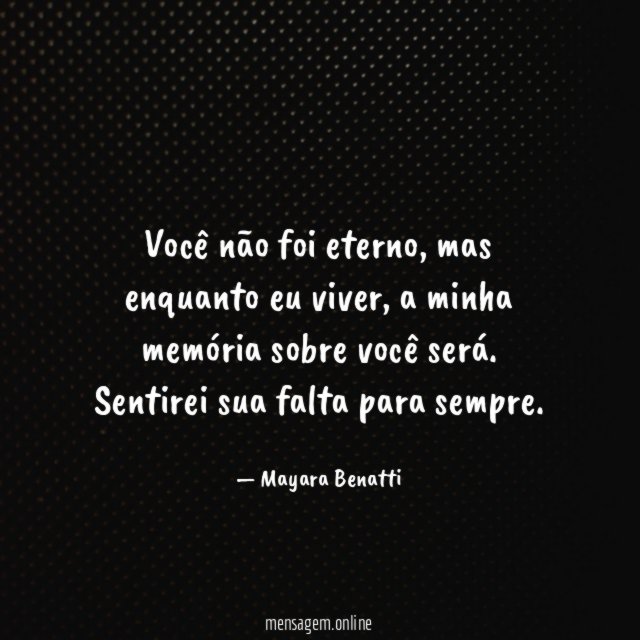 Você não foi eterno