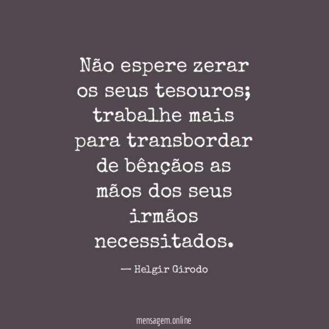 Não espere zerar os seus tesouros