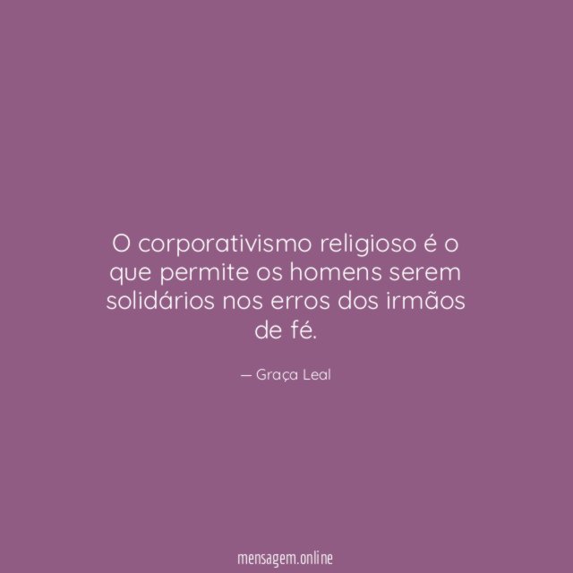 O corporativismo religioso é o que permite os