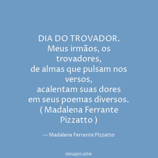 DIA DO TROVADOR