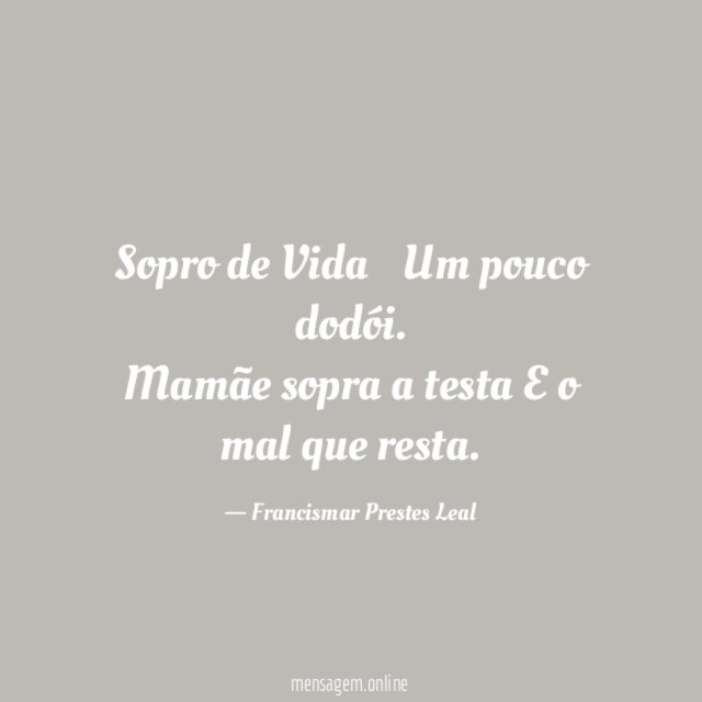 Sopro de Vida…