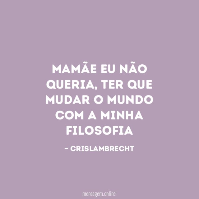 Mamãe eu não queria