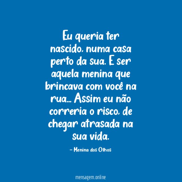 Eu queria ter nascido