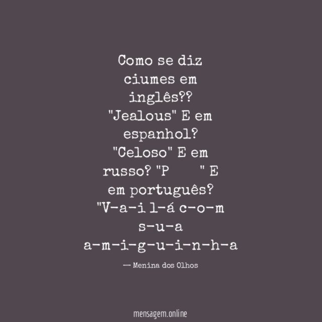 Como se diz ciumes em inglês