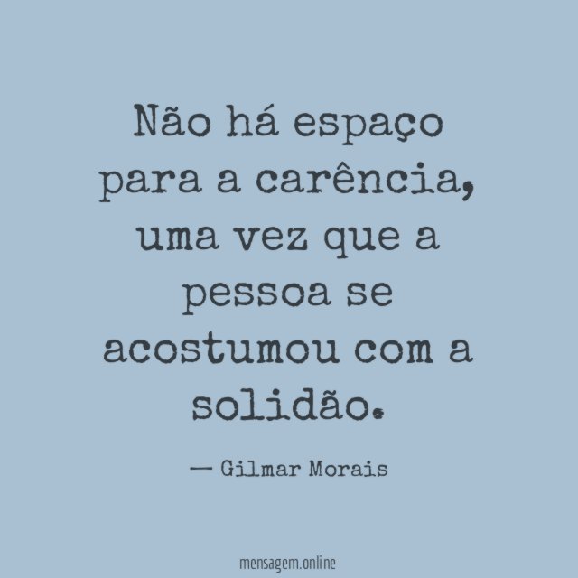 Não há espaço para a carência