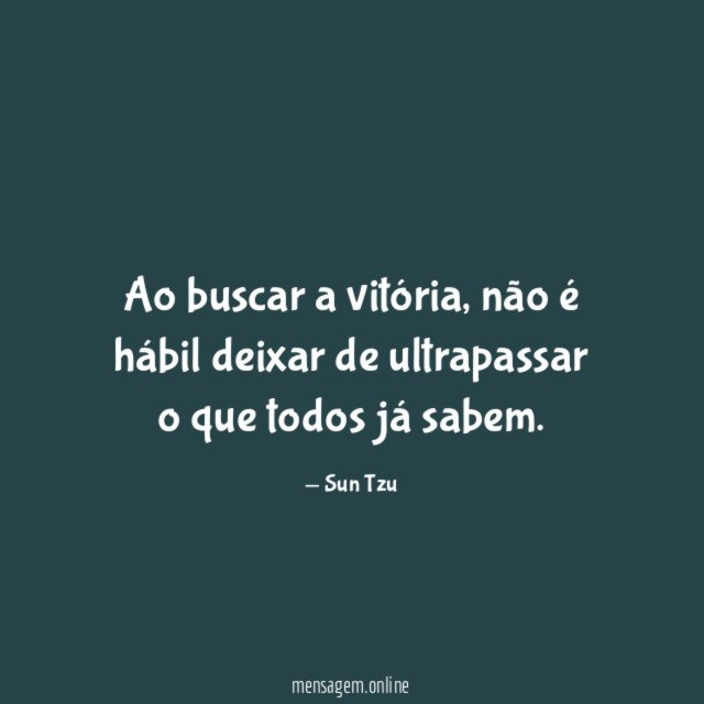 Ao buscar a vitória