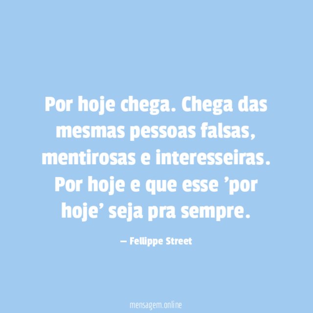 Por hoje chega