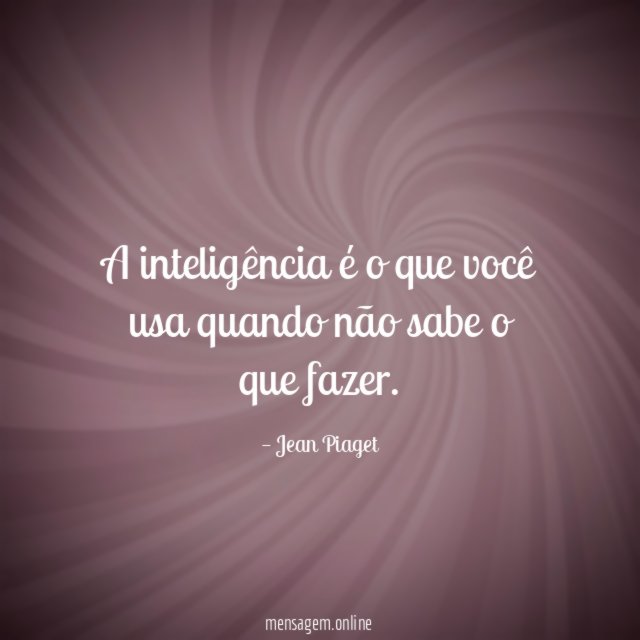 A inteligência é o que você usa quando