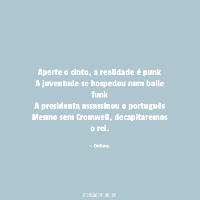 Aperte o cinto
