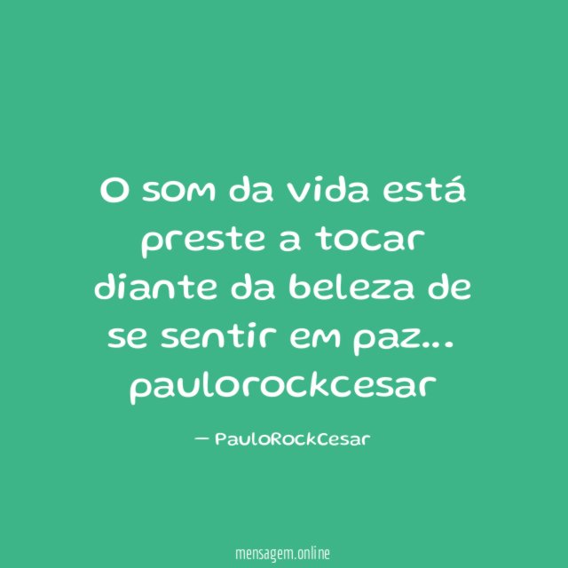 O som da vida está preste a tocar