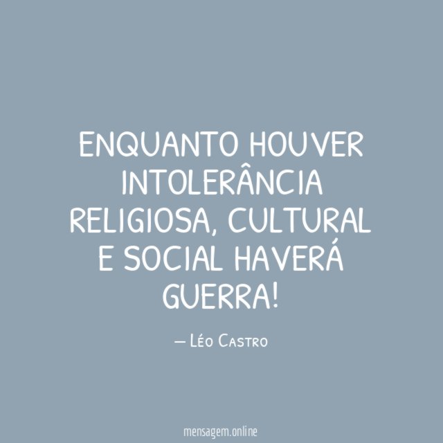 Enquanto houver intolerância religiosa