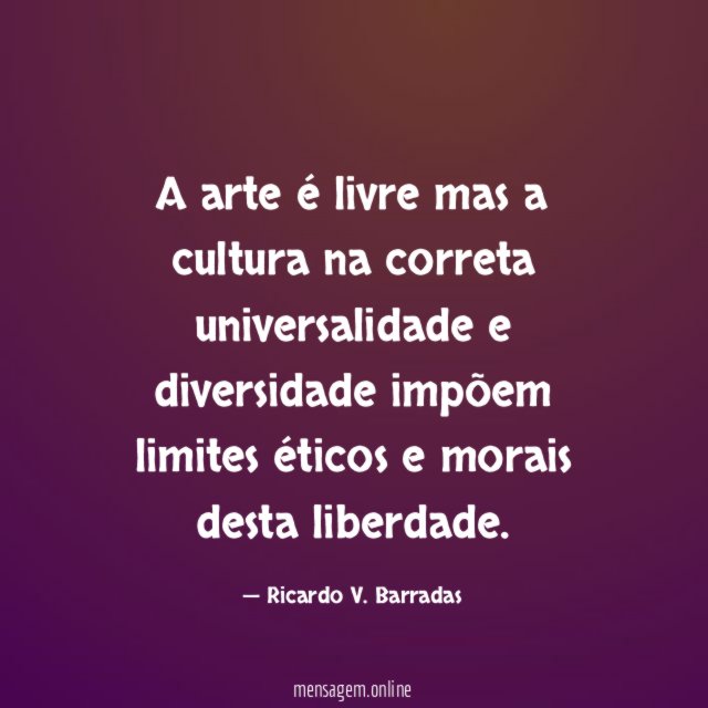 A arte é livre mas a cultura na