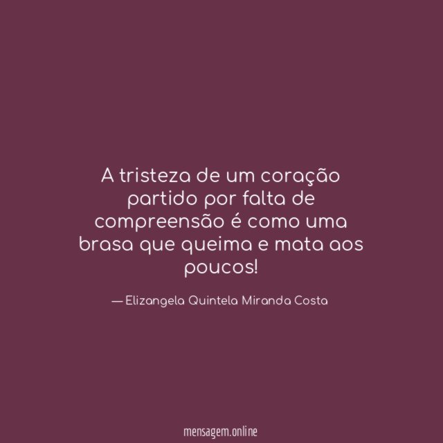 A tristeza de um coração partido por falta