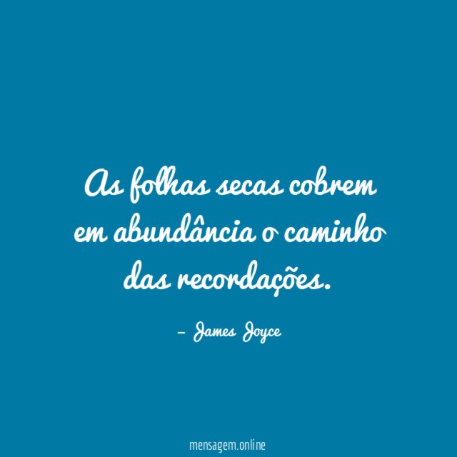 As folhas secas cobrem em abundância o caminho das recordações