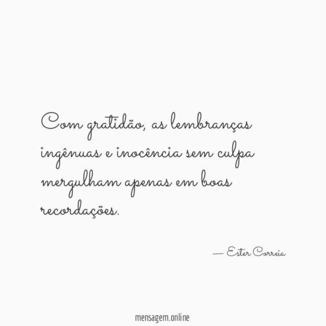 Com gratidão